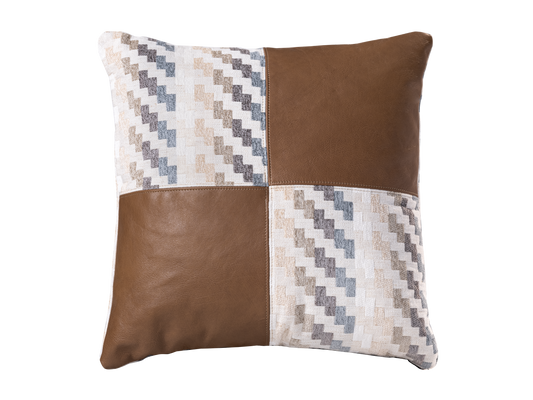 Square leather & fabric Cushion