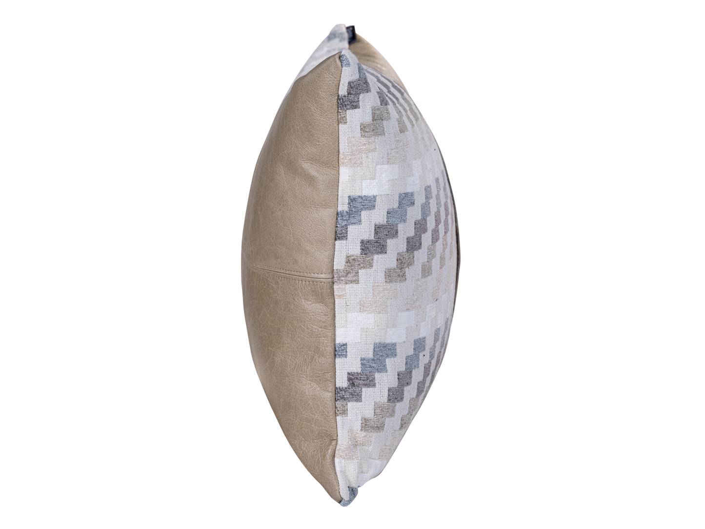 Rectangular leather & fabric Cushion