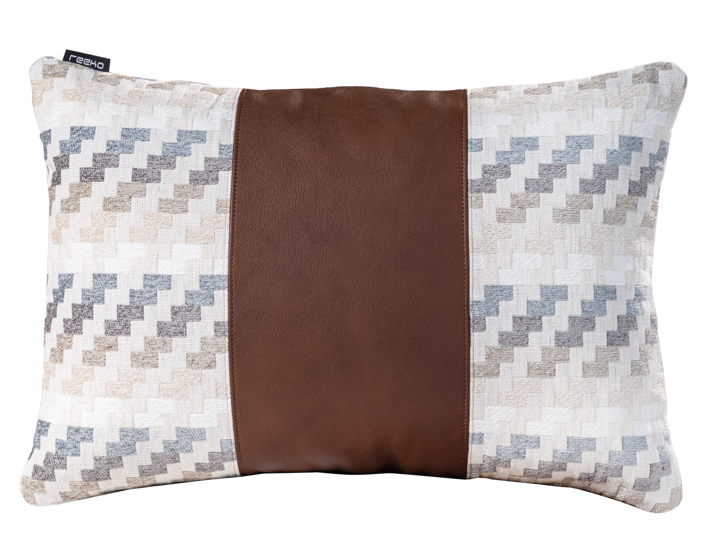 Rectangular leather & fabric Cushion
