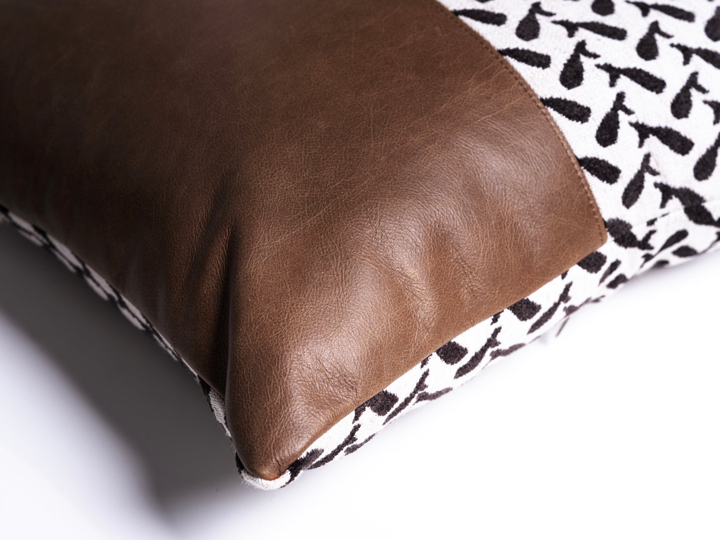 Square leather & fabric Cushion
