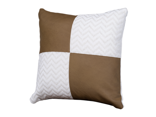 Square leather & fabric Cushion