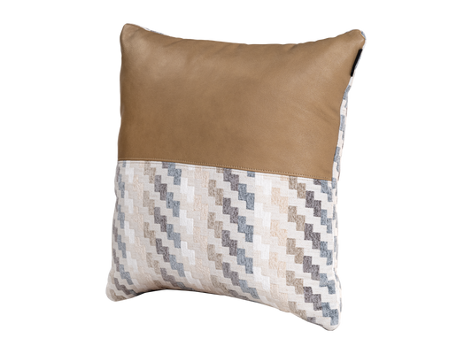 Square leather & fabric Cushion