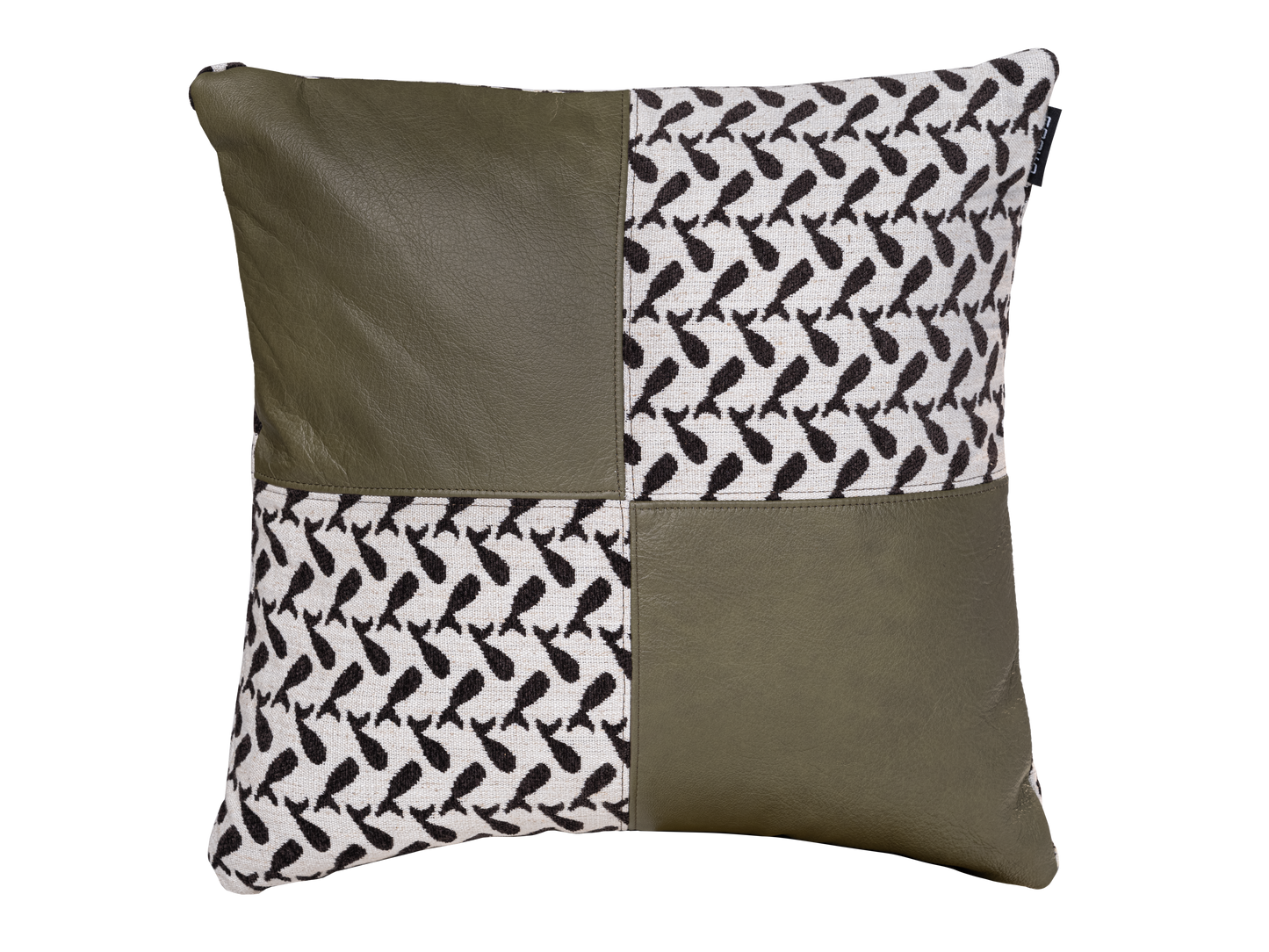 Square leather & fabric Cushion