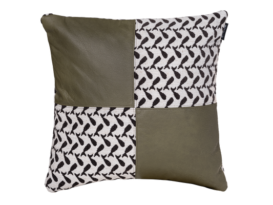 Square leather & fabric Cushion