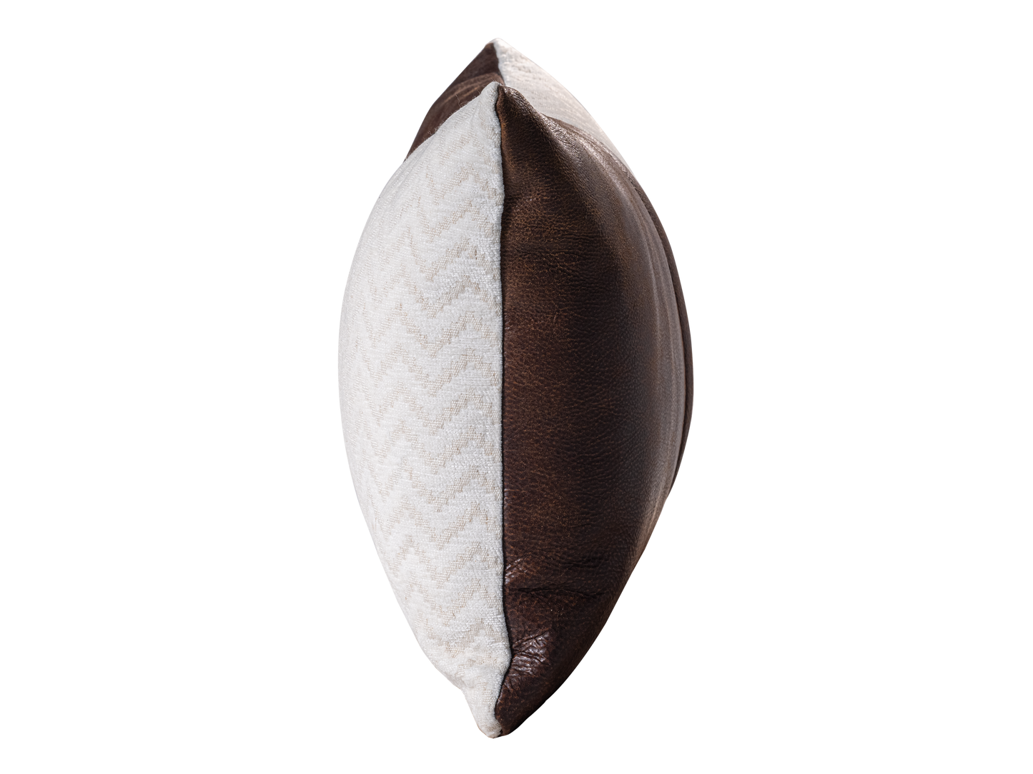 Rectangular leather & fabric Cushion
